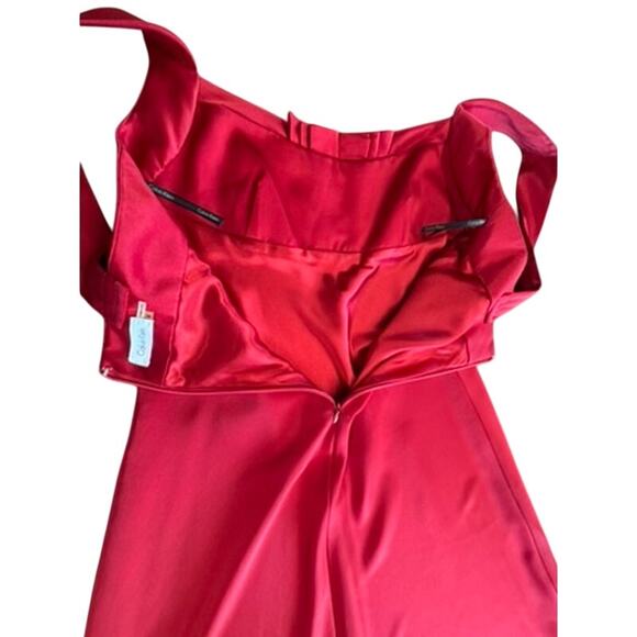 "CALVIN KLEIN" Maxi Satin Feel Prom Dress SZ 6 Formal Y2K 2000s Dance Princess - Picture 12 of 12